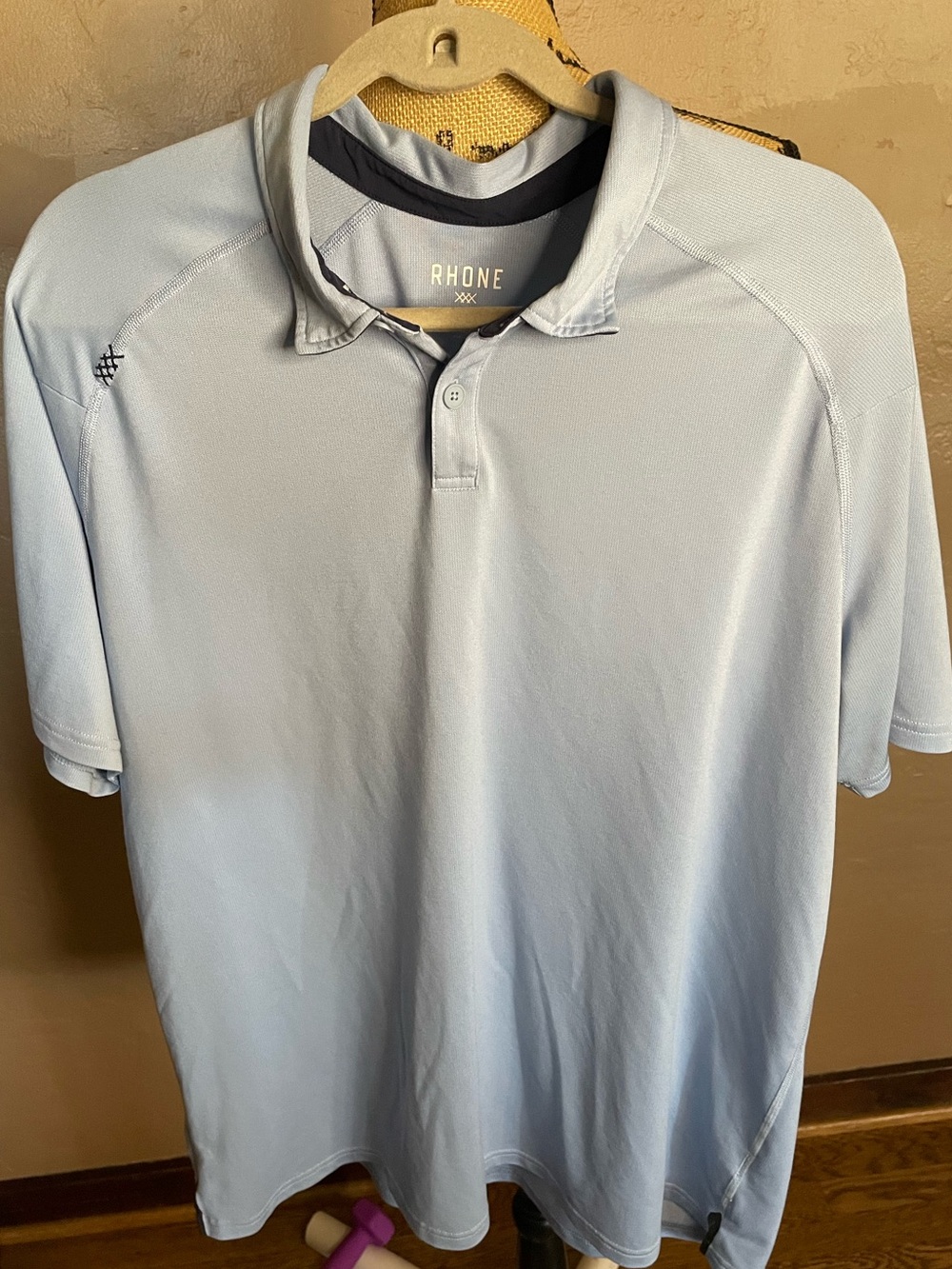 RHONE Light Blue Soft Men's Performance Polo XXL